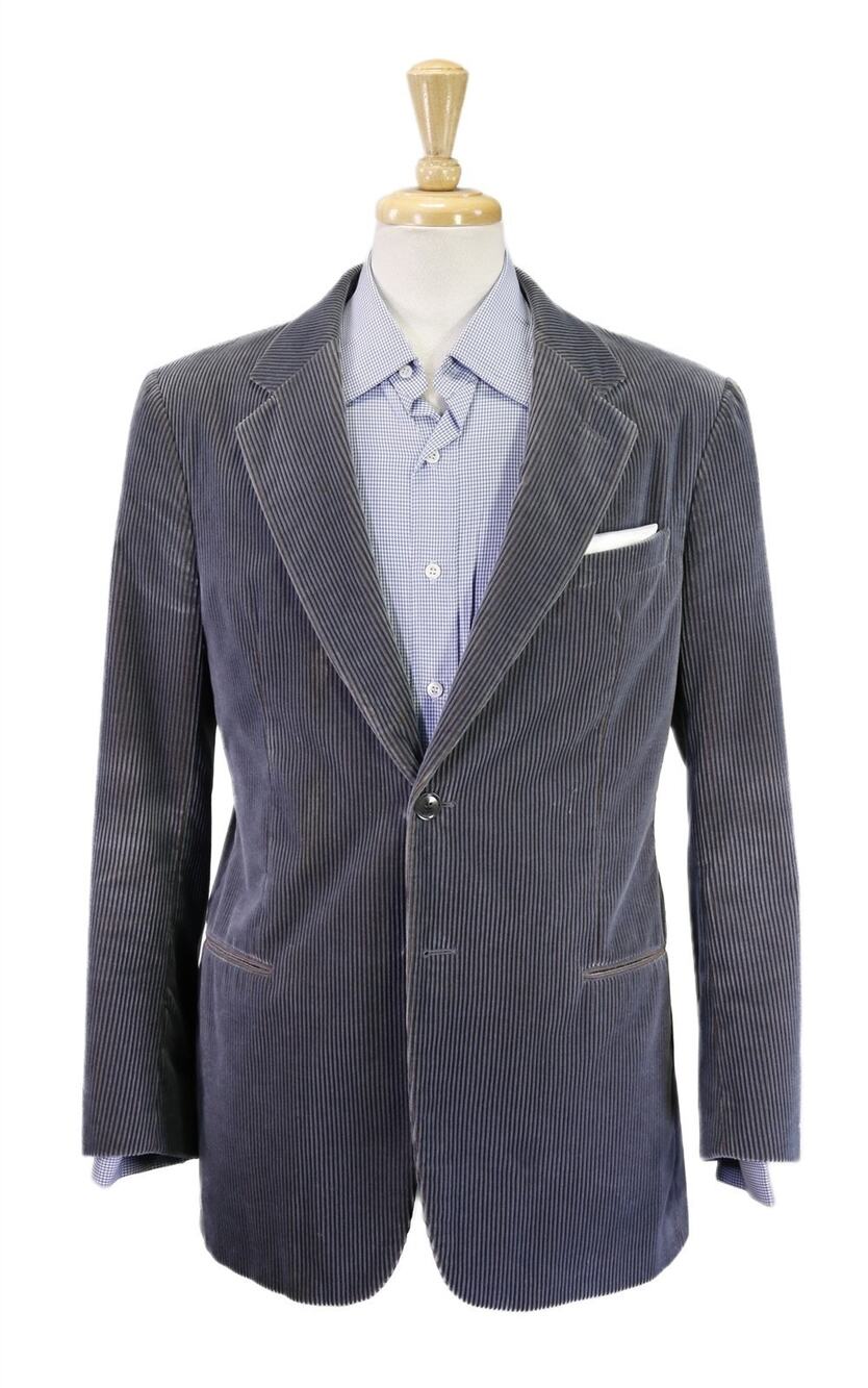 Armani Collezioni Sky Blue Brown Cotton Corduroy Blazer Jacket 42R